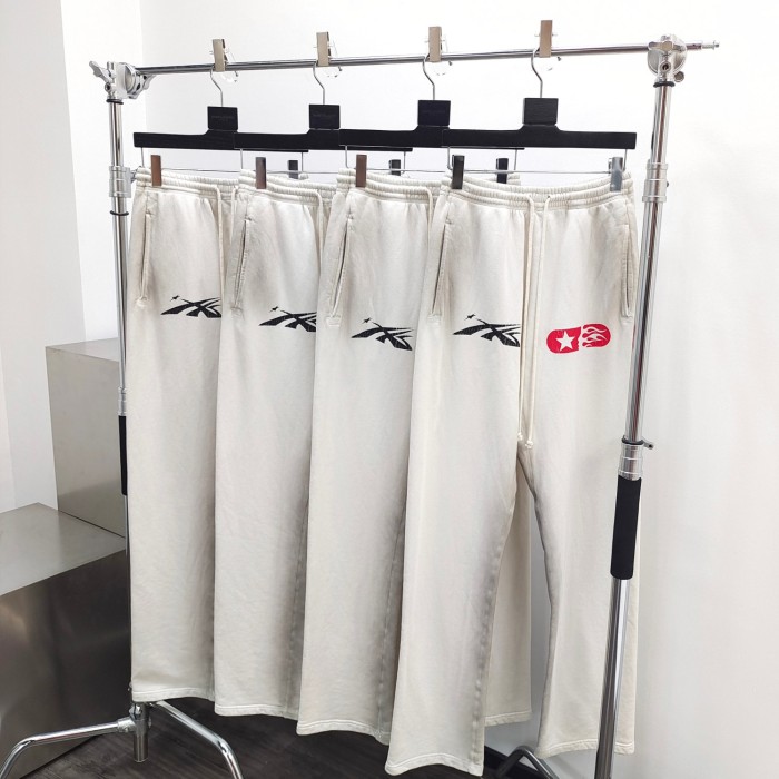 [Big & Tall for weights up to 260 lbs]1:1 quality version Beige Skull Slogan Logo Hoodie & Sweatpants Set with NFC tag