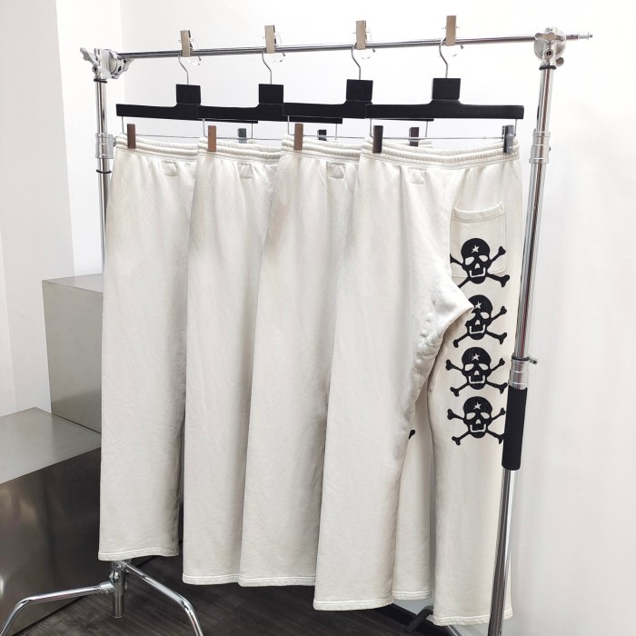 [Big & Tall for weights up to 260 lbs]1:1 quality version Beige Skull Slogan Logo Hoodie & Sweatpants Set with NFC tag