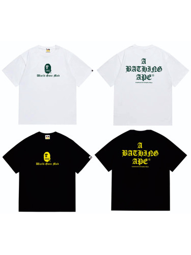 1993 Colorblock Ape Head Back Gothic Letter Print Tee 2 colors
