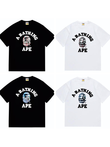 Lettered Graffiti Plaid Ape Head Tee 4 colors
