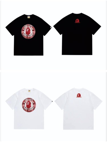Circle Badge Plaid Ape Head Tee 2 colors