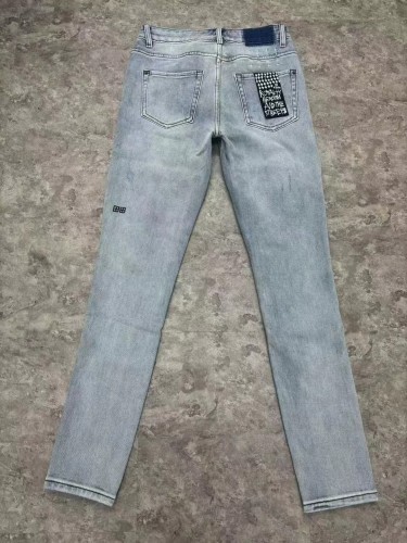 [buy more save more]1:1 quality version Light Blue Ripped Solid Color Jeans