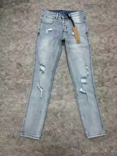 [buy more save more]1:1 quality version Light Blue Ripped Solid Color Jeans