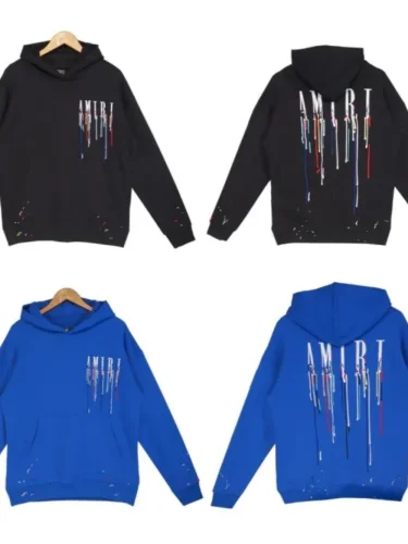 [buy more save more] Embroidery dripping letter hoodie black blue-