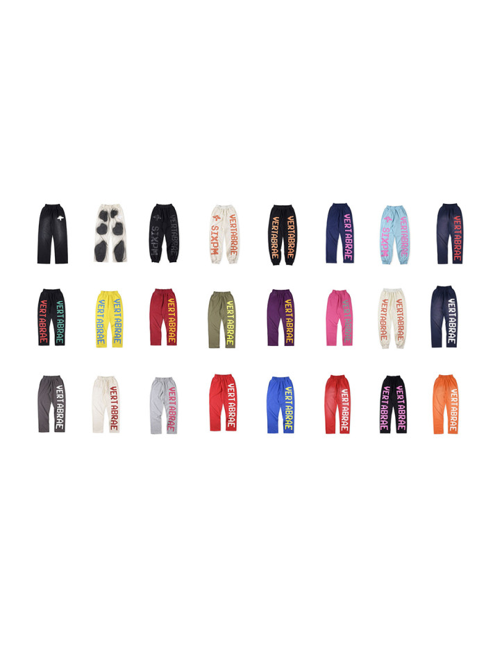 1:1 quality version Vertical Letter Logo Printed Pants 24 colors