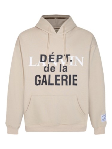Overlapping Monogram Printed Back Aged Letter hoodie