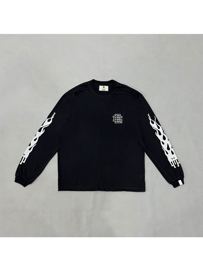 1:1 quality version Double Sleeve Flame Logo Print Long Sleeve T-Shirt