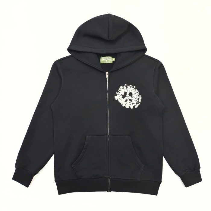 1:1 quality version Kapok Foam Letter Print Zipper Hoodie 2 colors