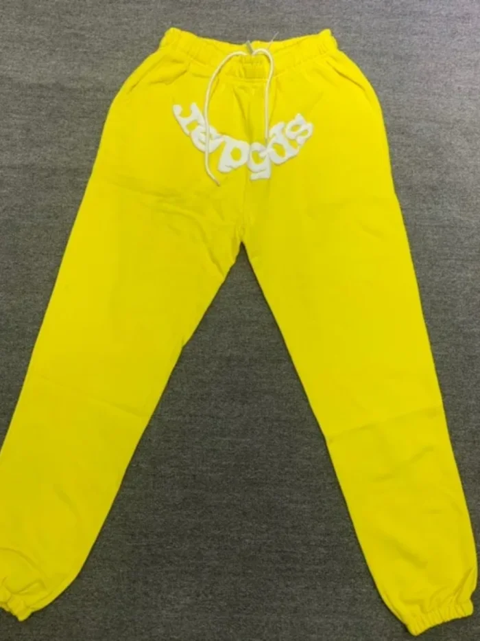 [buy more save more]  Young Thug Sp5der Yellow pants with white letters