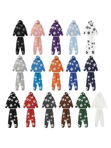 Basic Kapok Foam Print Hoodie & Pants 16 colors