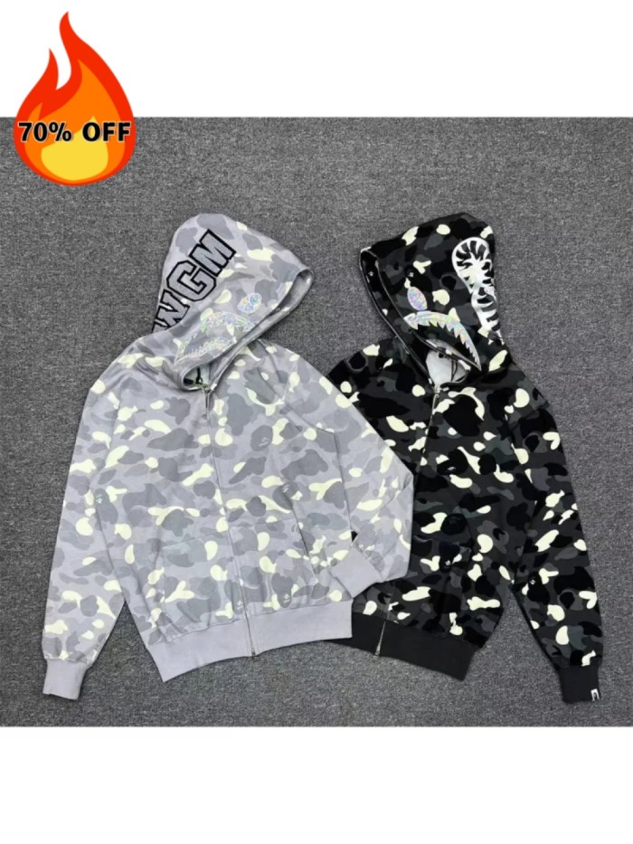 【Special Offer】1:1 quality version Luminous Camouflage Laser Zip Hoodie 2 colors
