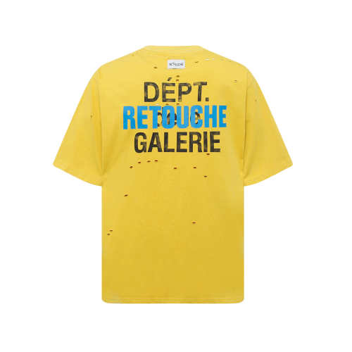 French mottled letters overlapping ripped Tee