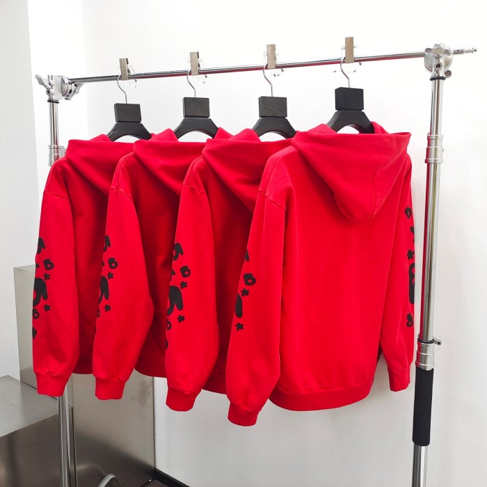 1:1 quality version Black Stars Foam Big Red Hoodie & Pants Set