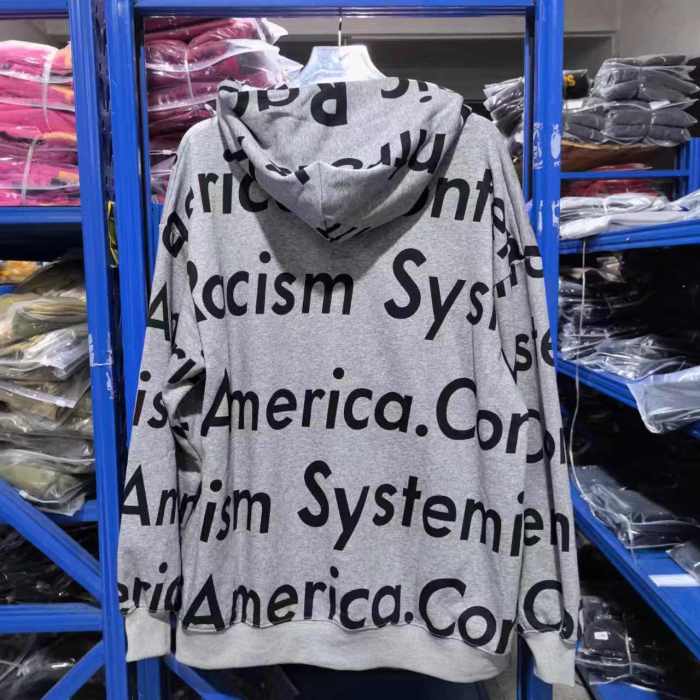 All-over print monogrammed hip-hop zipper  hoodie 5 colors