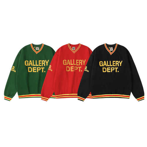 Gold Letter Vintage Clash V-Neck Padded Sweatshirt 3 colors