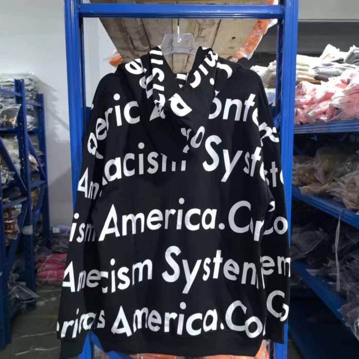 All-over print monogrammed hip-hop zipper  hoodie 5 colors