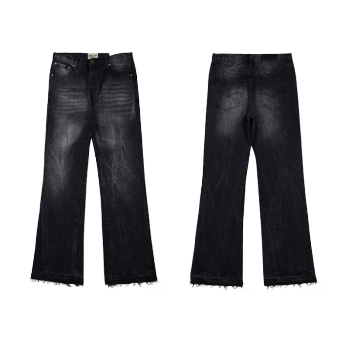 Basic High Street Washed Micro Blue Spliced Jeans 3 colors