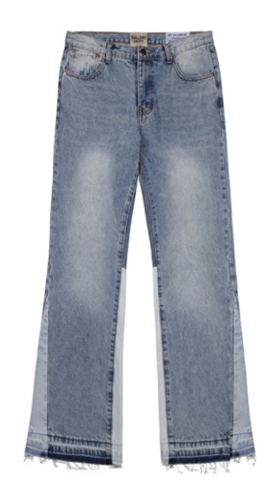 Basic High Street Washed Micro Blue Spliced Jeans 3 colors