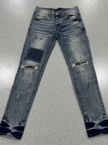 1:1 quality version Leopard Patches Appliquéd Jeans
