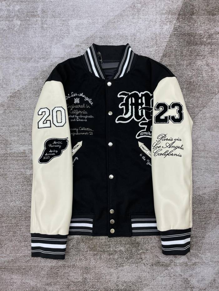 [50% Off] 1:1 quality version Pegasus Embroidered Leather Sleeve Patchwork Jacket 27242966