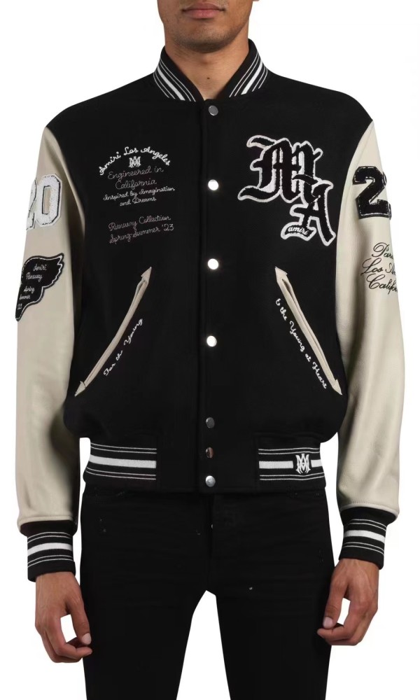 [50% Off] 1:1 quality version Pegasus Embroidered Leather Sleeve Patchwork Jacket 27242966