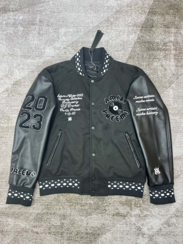 1:1 quality version Alphabet Records Towel Embroidered Leather Sleeve Jacket
