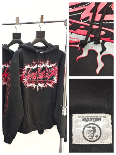 1:1 quality version HS Sports Monogrammed Black Hoodie with NFC tag