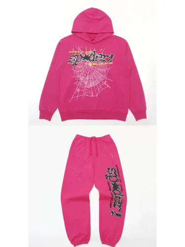 1:1 quality version Classic Rose Spider Web Hoodie & Pants Set