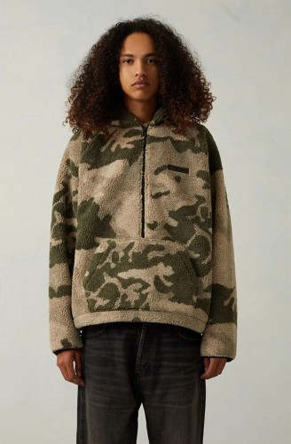 1:1 quality version Logo Labeled fleece lamb wool half-zip Hoodie 3 colors