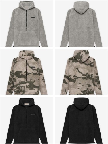 1:1 quality version Logo Labeled fleece lamb wool half-zip Hoodie 3 colors