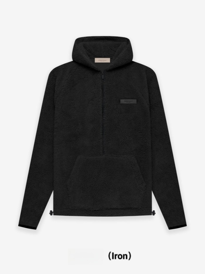 1:1 quality version Logo Labeled fleece lamb wool half-zip Hoodie 3 colors