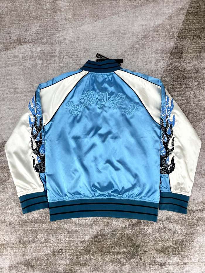 1:1 quality version Cashew Flower Flame Embroidered Sleeve Colorblocked Silk Thin Jacket 2 colors