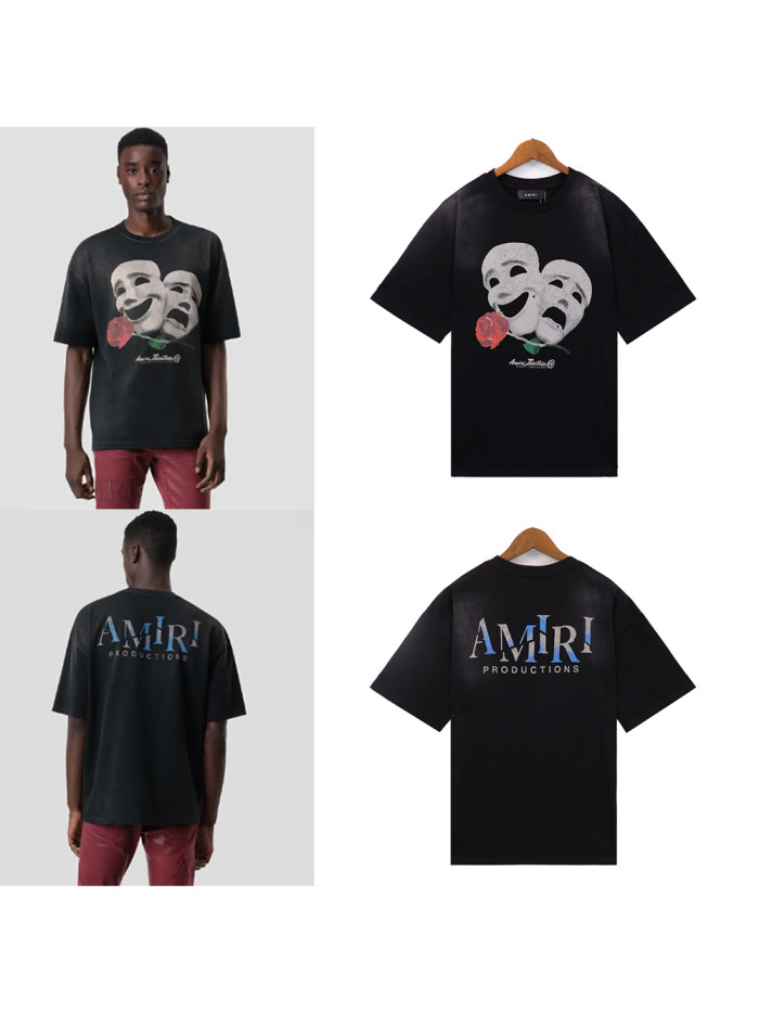 [50% Off]Amiri The Phantom of the Opera Masks Rose Print tee 27277835