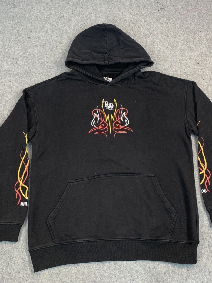[buy more save more] Line printed wash hoodie