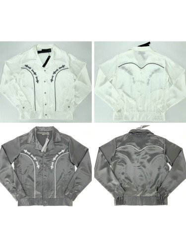 1:1 quality version Curved Line Embroidered Acetate Coat Jacket