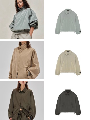 1:1 quality version Solid Color Zipper Pleated Pilot Thin Jacket 3 colors