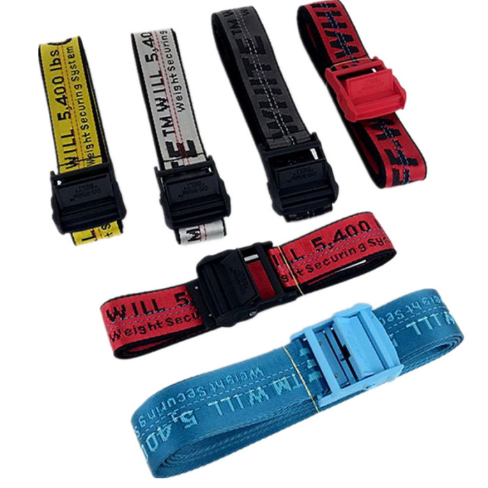 OW Canvas Monogrammed Embroidered Belt 11 colors