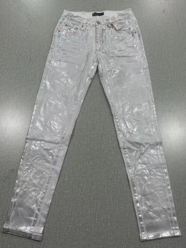 1:1 quality version Silver Layered Aged White Jeans