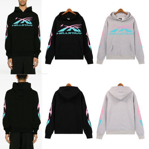Powder Blue Gradient Letter Flame hoodie & pants set 2 colors