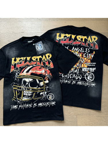 City Limited Skull with Helmet Print Washed Version Tee
