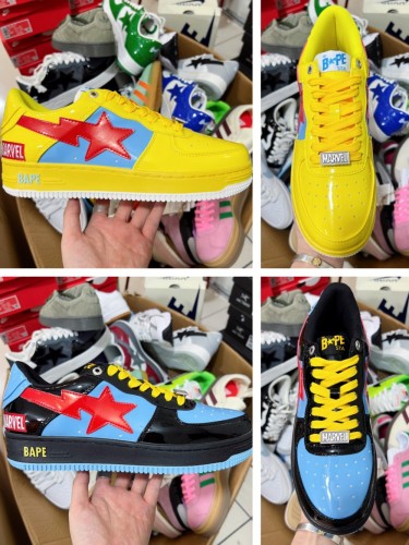 1:1 quality version Marvel Co-Branded Embroidered Letters Lightning Stars Low Top Board Shoes 2 colors