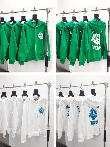 1:1 quality version Back Foam Kapok Monogrammed Zip Hoodie 2 colors