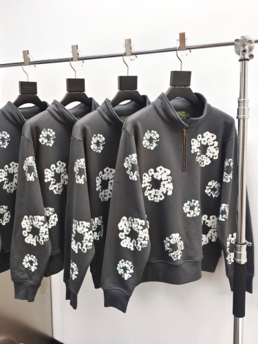 1:1 quality version Colorful diamond kapok half-zip Hoodie
