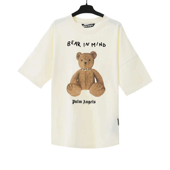Surrounded by Top and Bottom Logos Bear Print Tee 2 colors