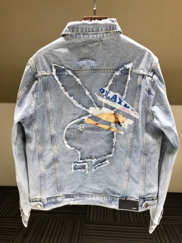 1:1 quality version Laser Bunny Stamping Denim Jacket