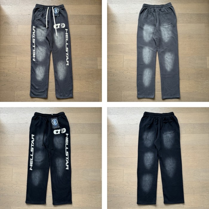 Pentagram Sideface Goddess Monogram Logo Print Washed hoodie & pants set 2 colors