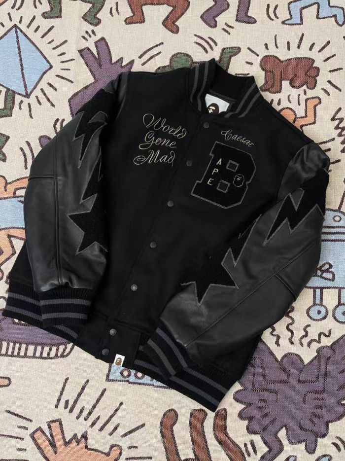1:1 quality version Flocked Letter STA Embroidered Aviator Jacket 3 colors【Genuine, Exclusive Sales】