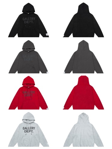 Classic monogram print front solid color hoodie 4 colors