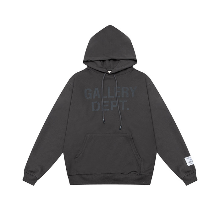   Classic monogram print front solid color hoodie 4 colors