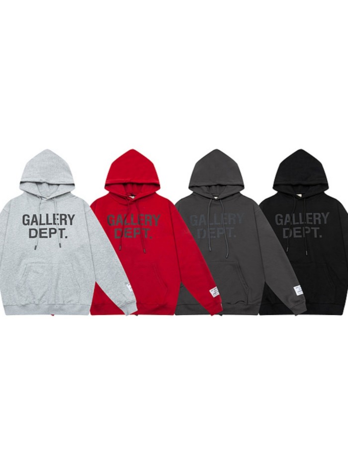   Classic monogram print front solid color hoodie 4 colors